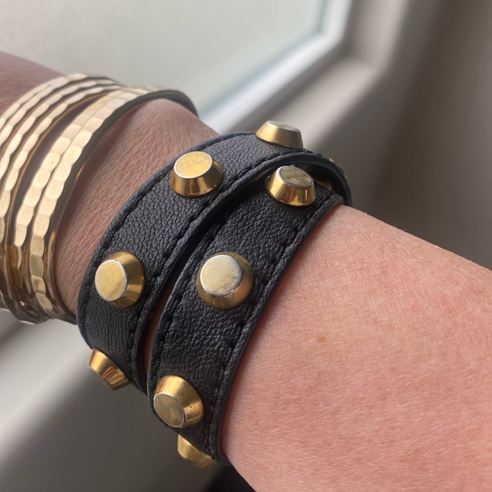 Michael Kors Leather Stud Wrap Bracelet
